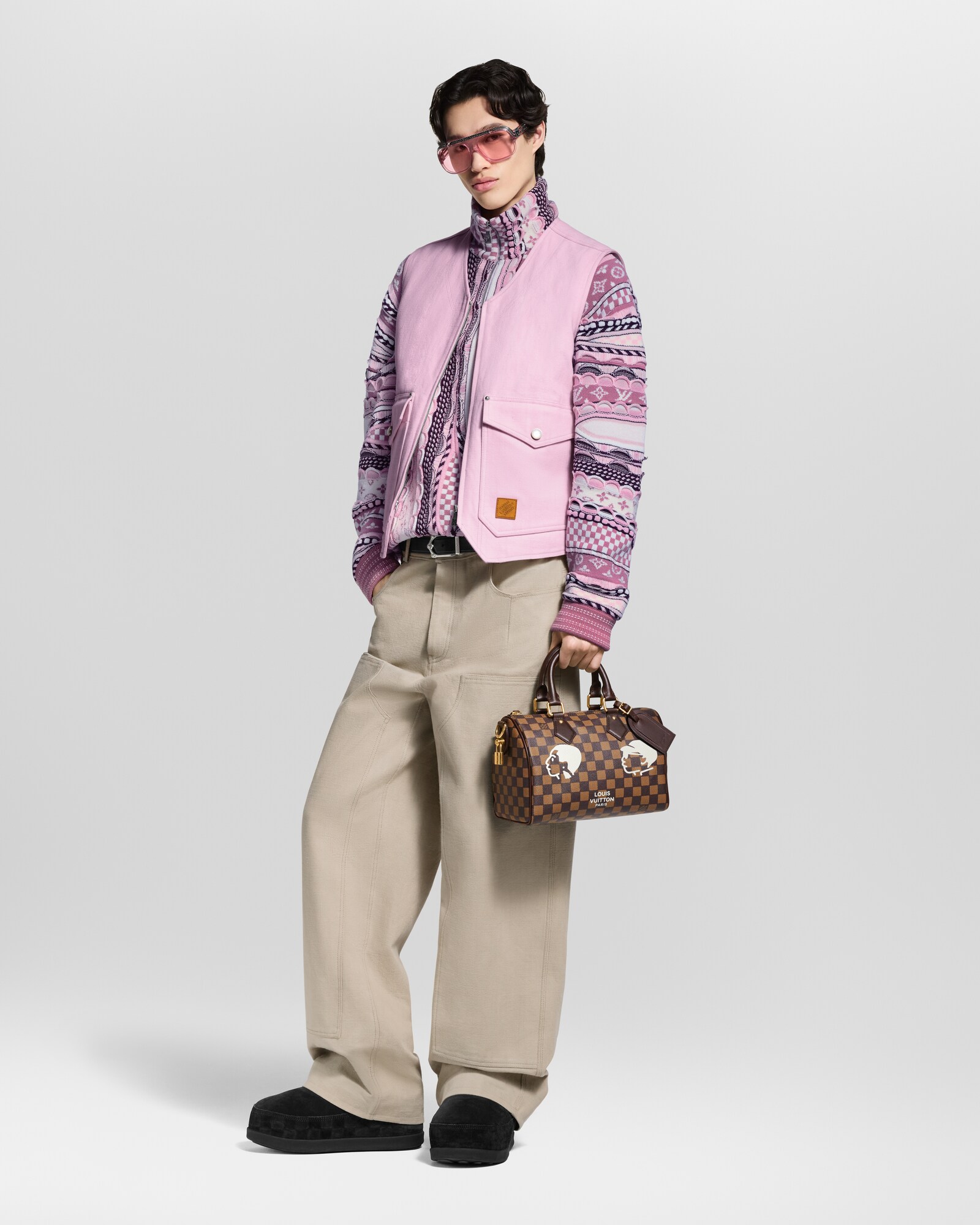 生*田様 Louis Vuitton ハーフジップセーター ピンク系
